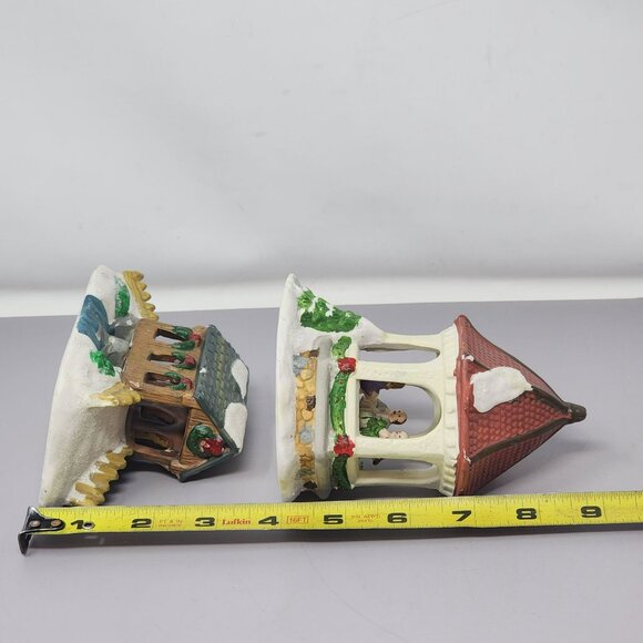 Winter Christmas‎ Holiday Ceramic Covered Bridge & Gazebo Figurines - Picture 9 of 9